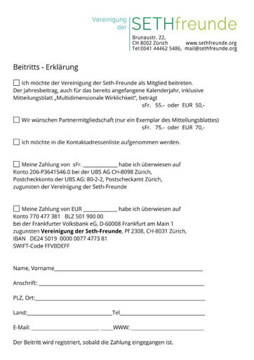 Beitrittserklärung 2020 - Vereinigung der Sethfreunde