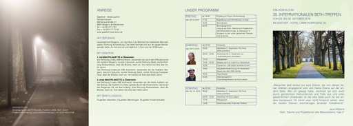 Einladung zum 35. Internationalen SETH-Treffen 2016