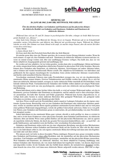 Die Frühen Sitzungen Band 3 - Auszug