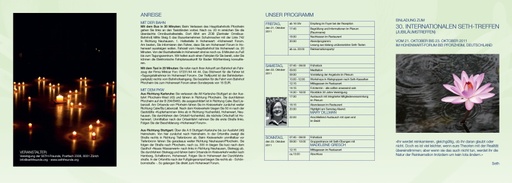 Einladung zum 30. Internationalen Seth-Treffen 2011